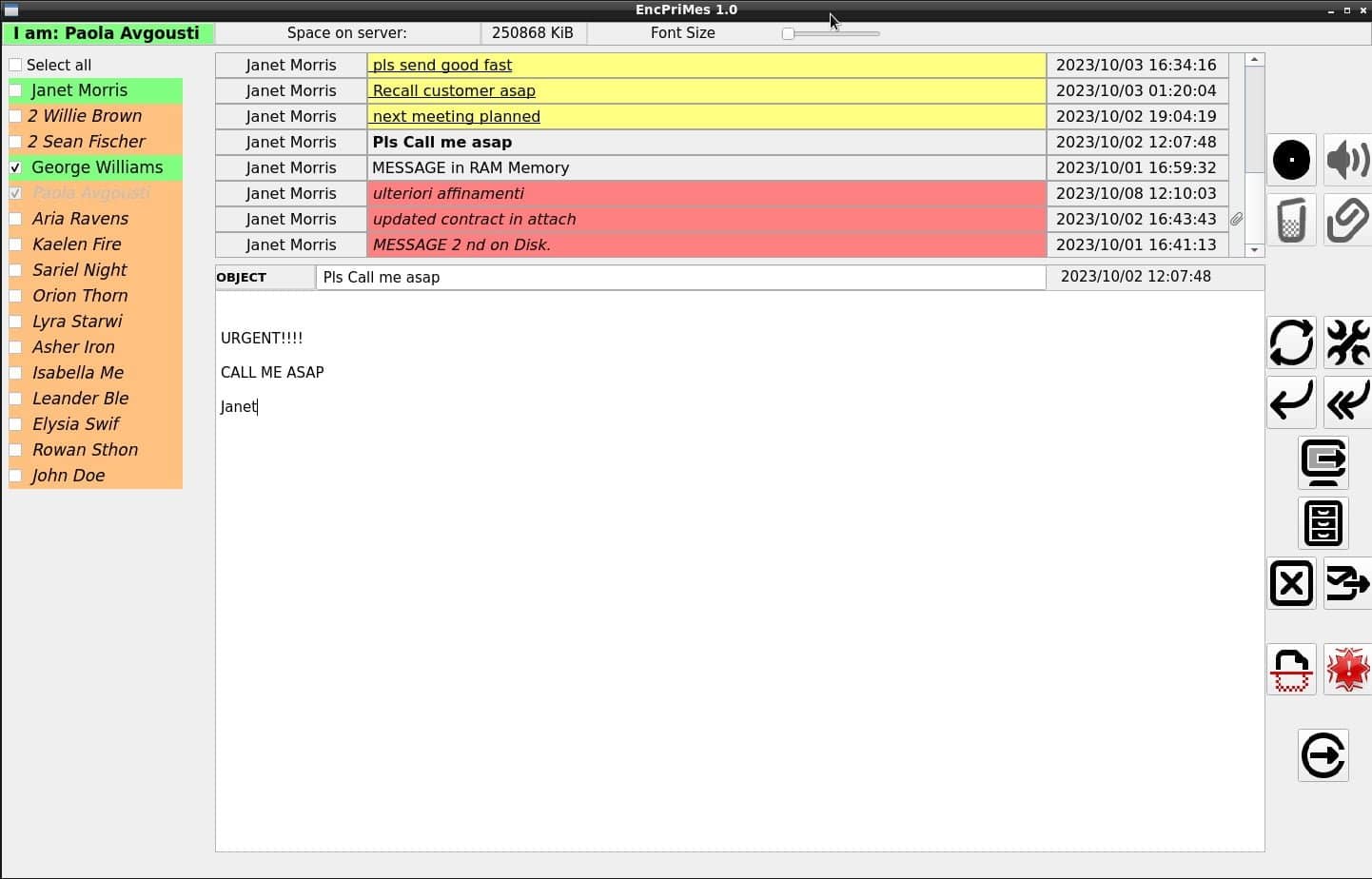 EncPriMes Message software e-mail style